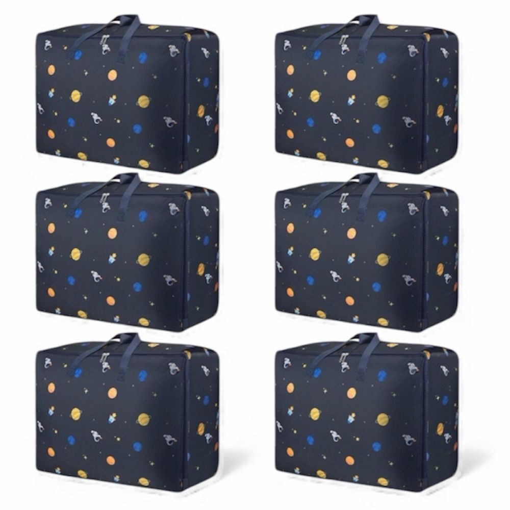 Clothes Storage Bags 6 Pack Space Organizer Foldable Fabric Storage Set Toys OW